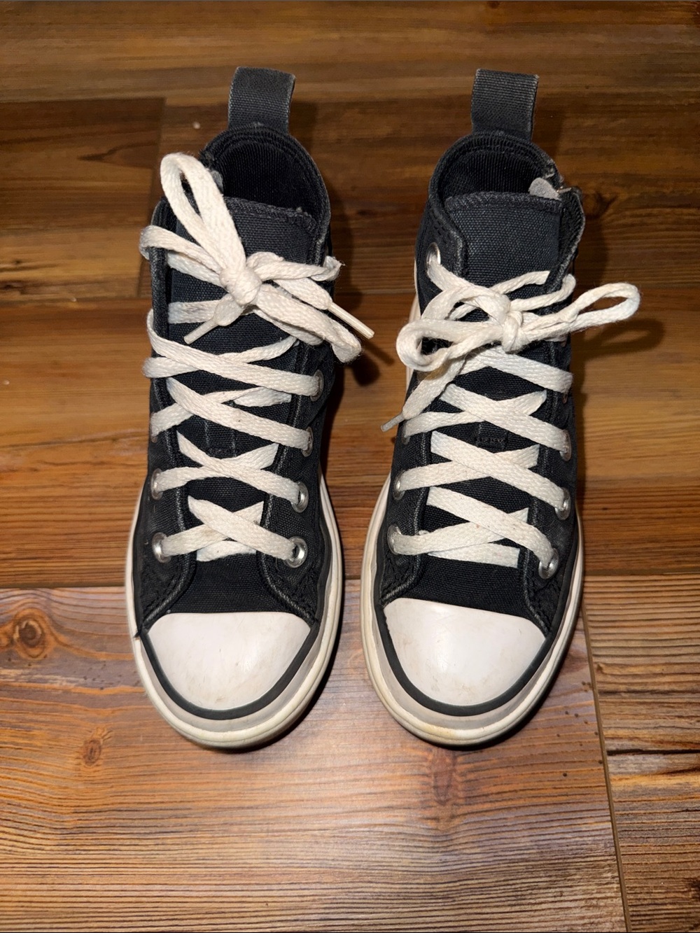 Converse Chuck Taylor All Star Black Platform High Tops Kids Size 12